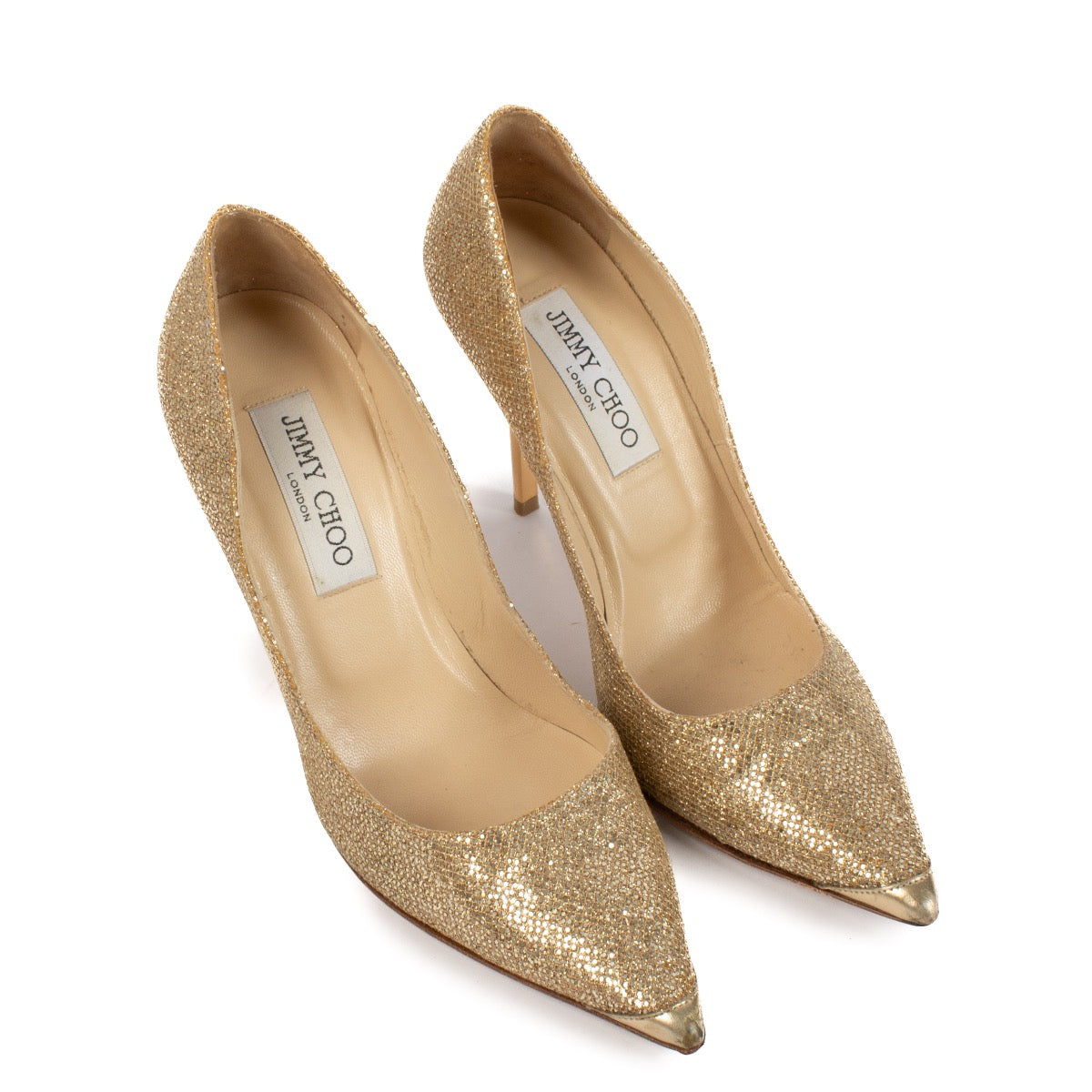 shop 100% authentic second hand Jimmy Choo Gold Heels - Size 36 1/2 on Labellov.com