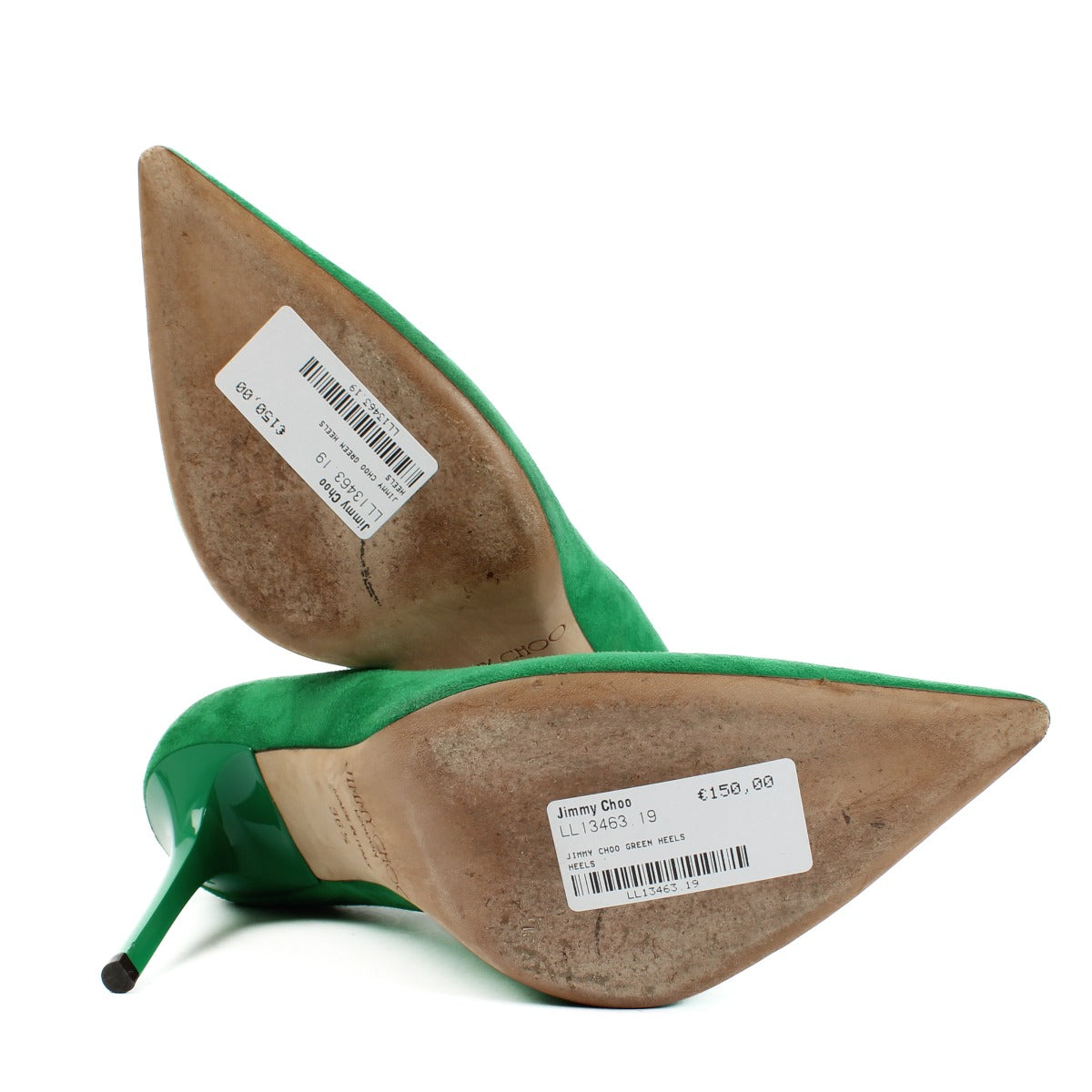 Jimmy Choo Groene Suède Anouk 100 Pumps - Maat 36,5