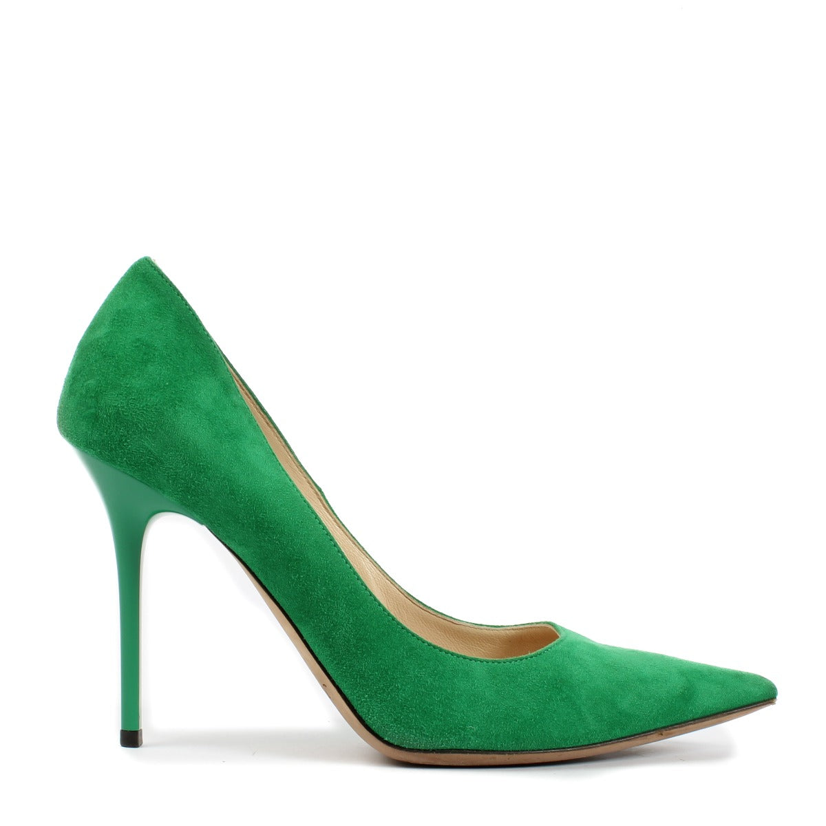 Jimmy Choo Groene Suède Anouk 100 Pumps - Maat 36,5