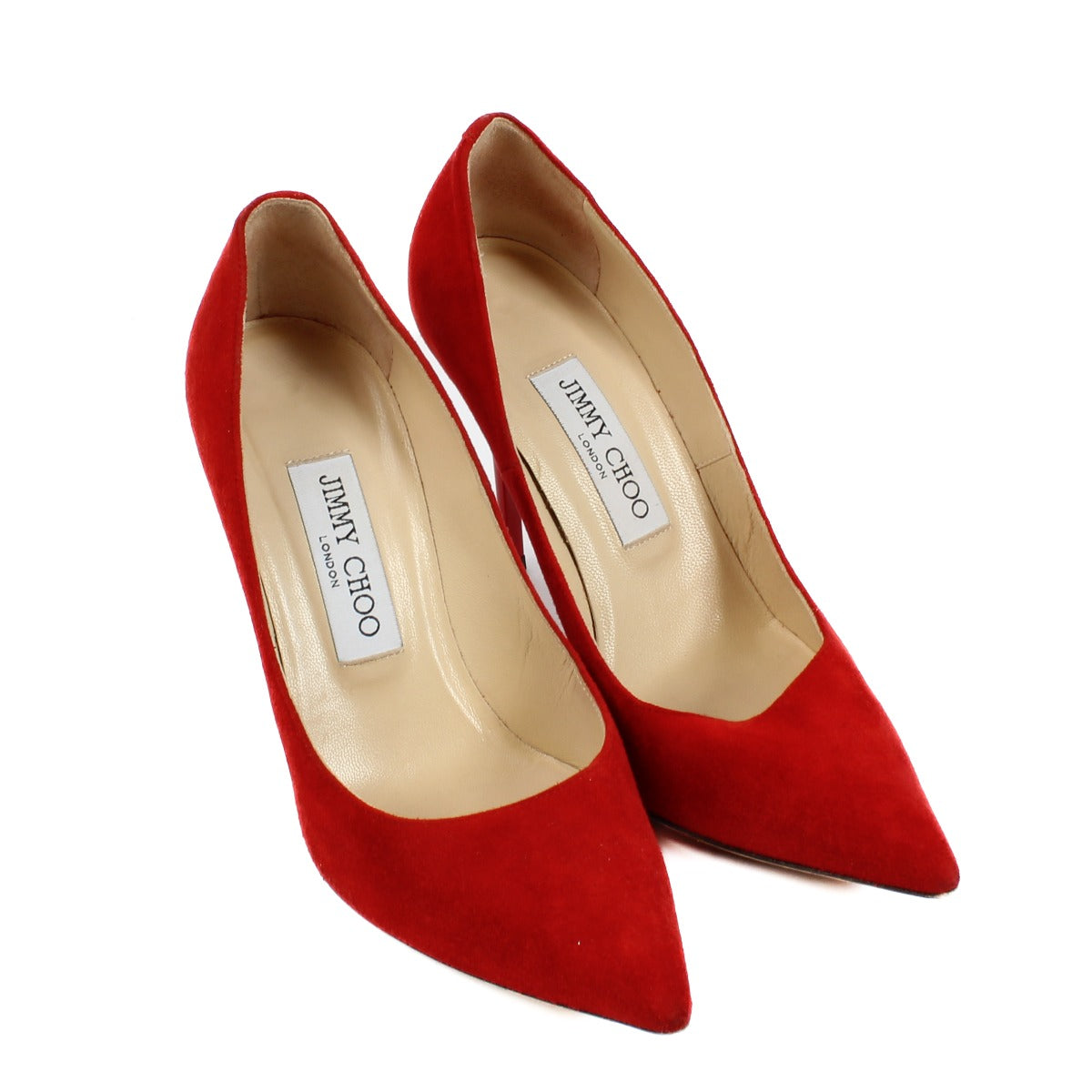 Jimmy Choo Red Suede Anouk 100 Pumps - Size 36.5