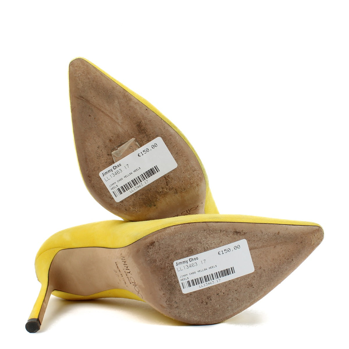 Jimmy Choo Yellow Suede Love 100 Pumps - Size 37