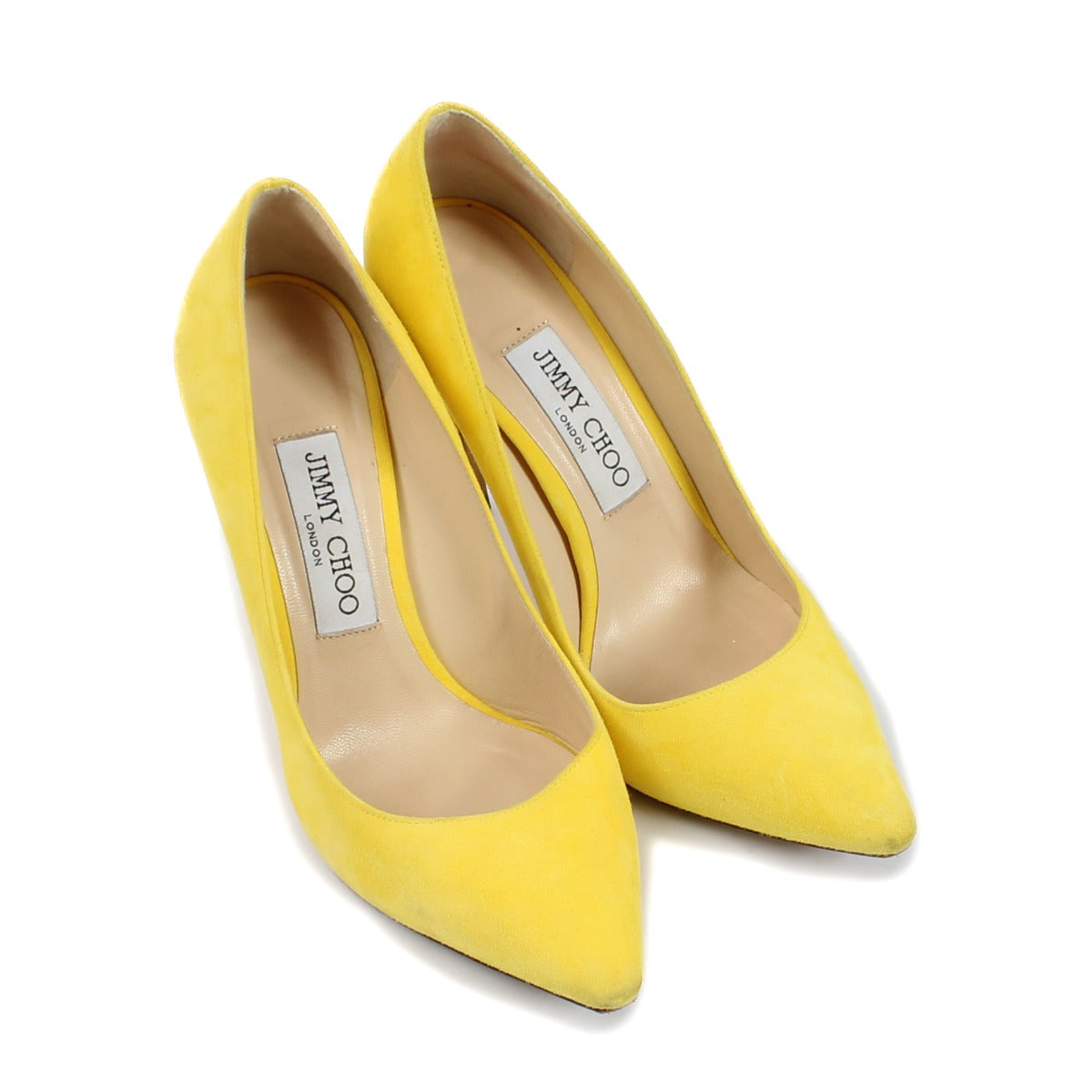 Jimmy Choo Yellow Suede Love 100 Pumps - Size 37