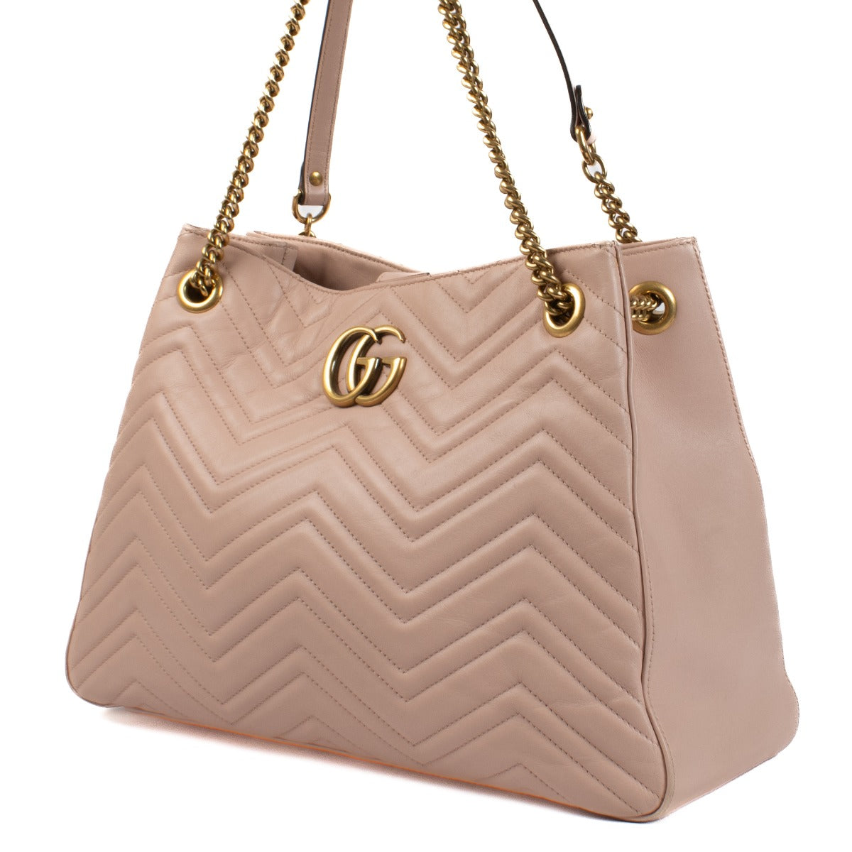 Shop safe online at Labellov in Antwerp, Brussels and Knokke this 100% authentic second hand Gucci Old Rose GG Marmont Matelasse Tote Bag