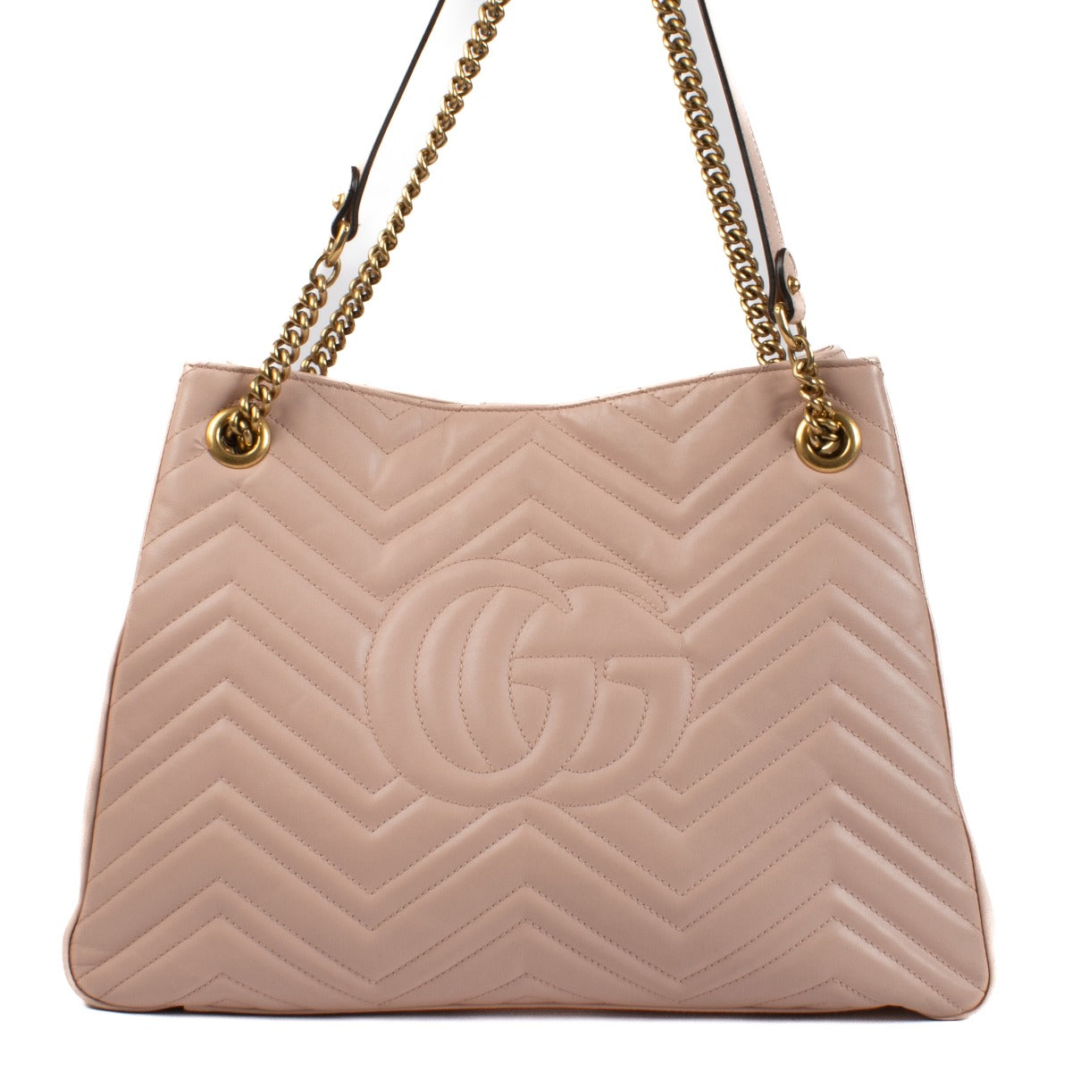 Shop safe online at Labellov in Antwerp, Brussels and Knokke this 100% authentic second hand Gucci Old Rose GG Marmont Matelasse Tote Bag