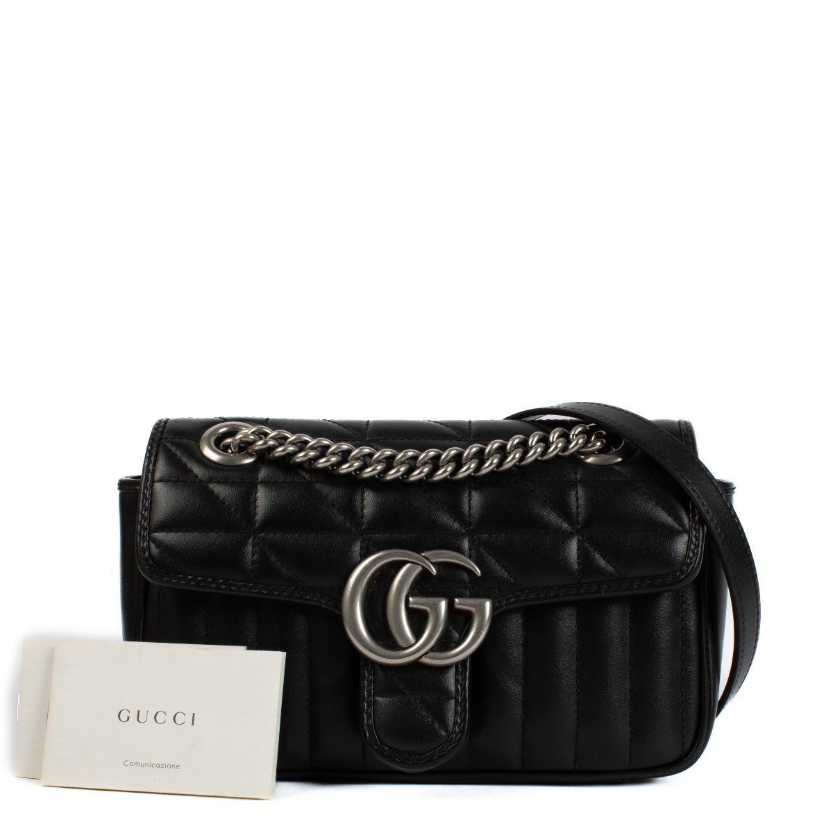 shop 100% authentic second hand Gucci Black Mini Marmont Shoulder Bag on Labellov.com