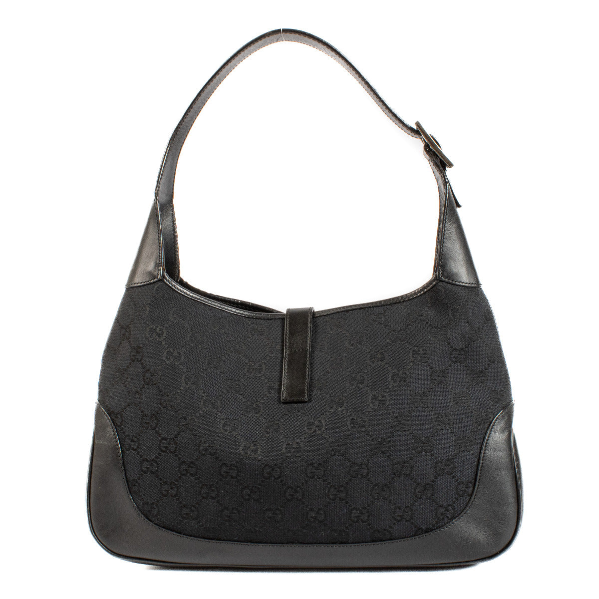 Sac Jackie Gucci noir en toile GG