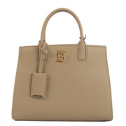 Shop safe online at Labellov in Antwerp, Brussels and Knokke this 100% authentic second hand Burberry Beige Grained Leather Mini Frances Top Handle