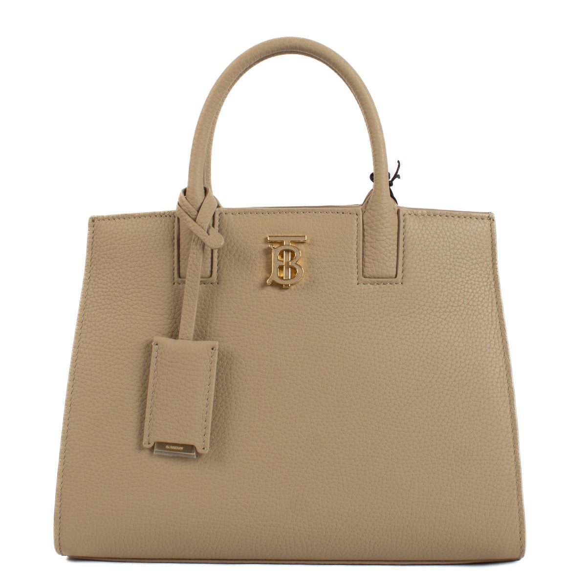 Shop safe online at Labellov in Antwerp, Brussels and Knokke this 100% authentic second hand Burberry Beige Grained Leather Mini Frances Top Handle