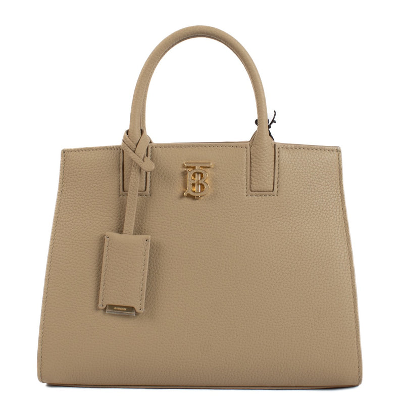 Shop safe online at Labellov in Antwerp, Brussels and Knokke this 100% authentic second hand Burberry Beige Grained Leather Mini Frances Top Handle
