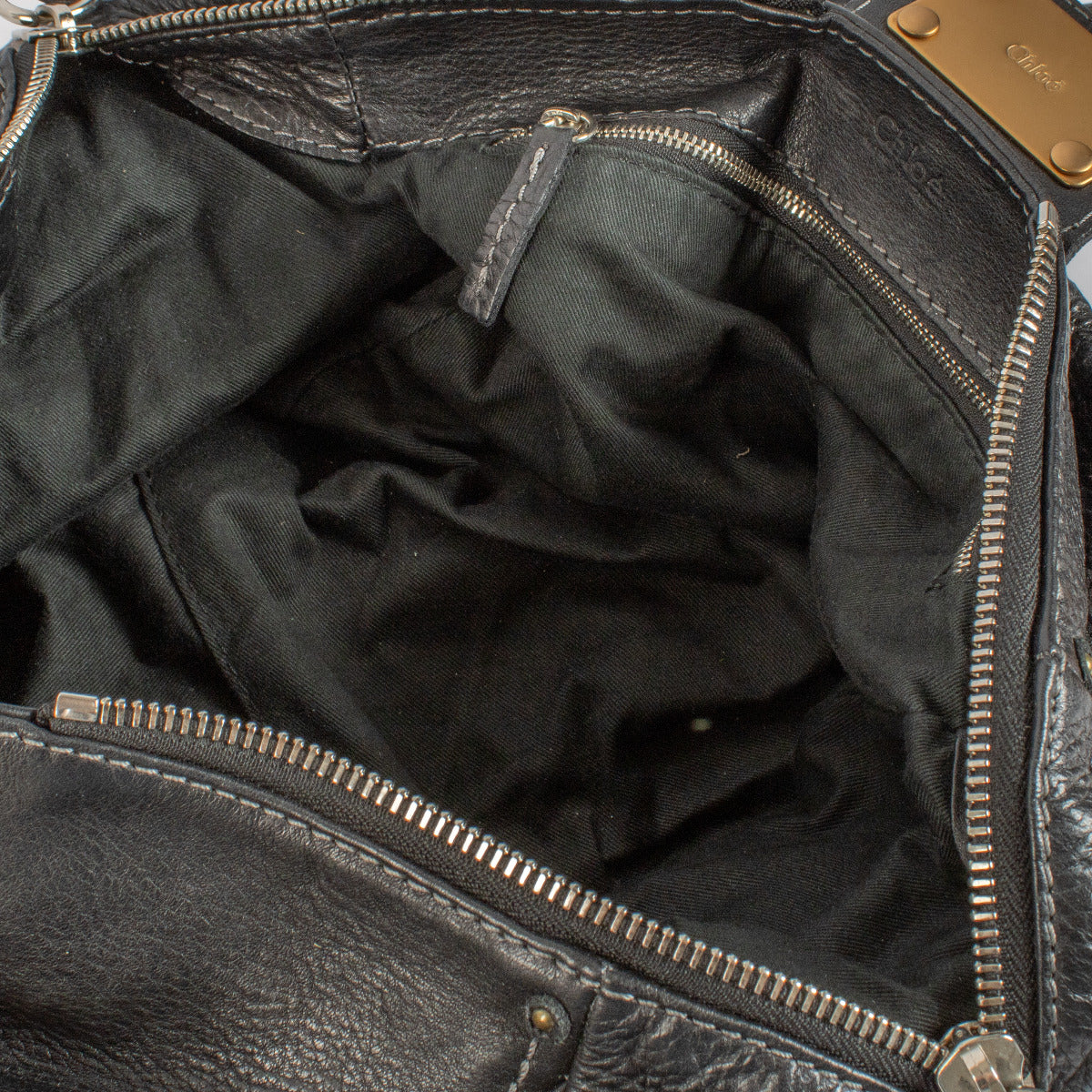 Chloé Black Leather Front Pocket Paddington Bag