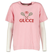 shop 100% authentic second hand Gucci Pink Cotton Logo T-shirt - Size S on Labellov.com