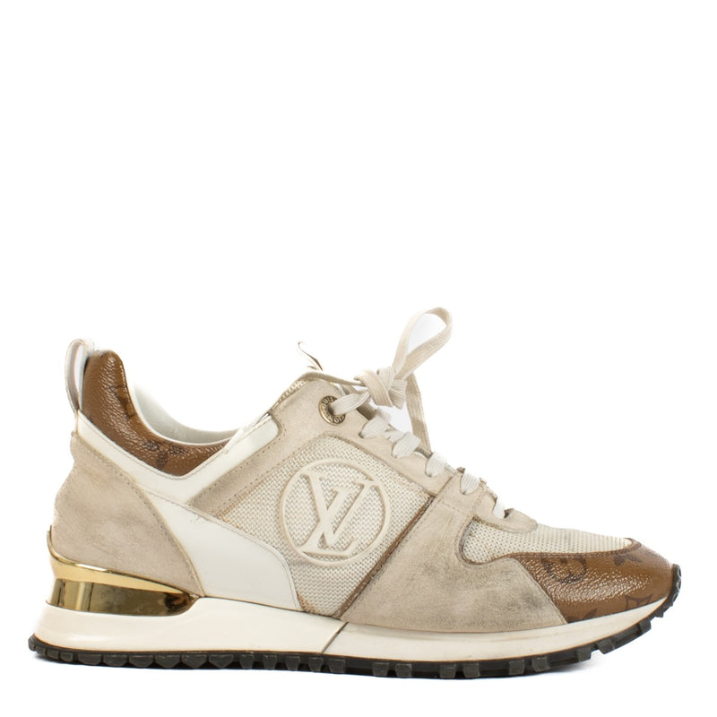 shop 100% authentic second hand Louis Vuitton Beige Run Away Sneakers - Size 36 1/2 on Labellov.com