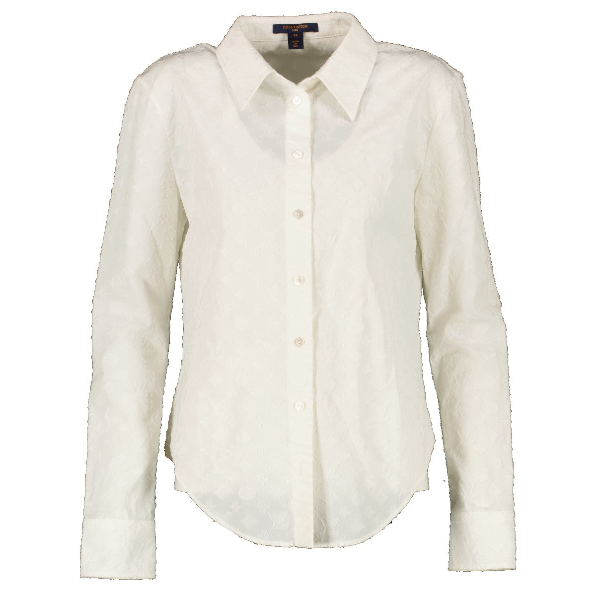 shop 100% authentic second hand Louis Vuitton White Monogram Embroidered Shirt - Size 38 on Labellov.com