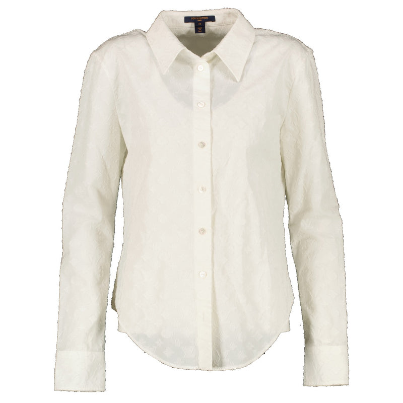 shop 100% authentic second hand Louis Vuitton White Monogram Embroidered Shirt - Size 38 on Labellov.com
