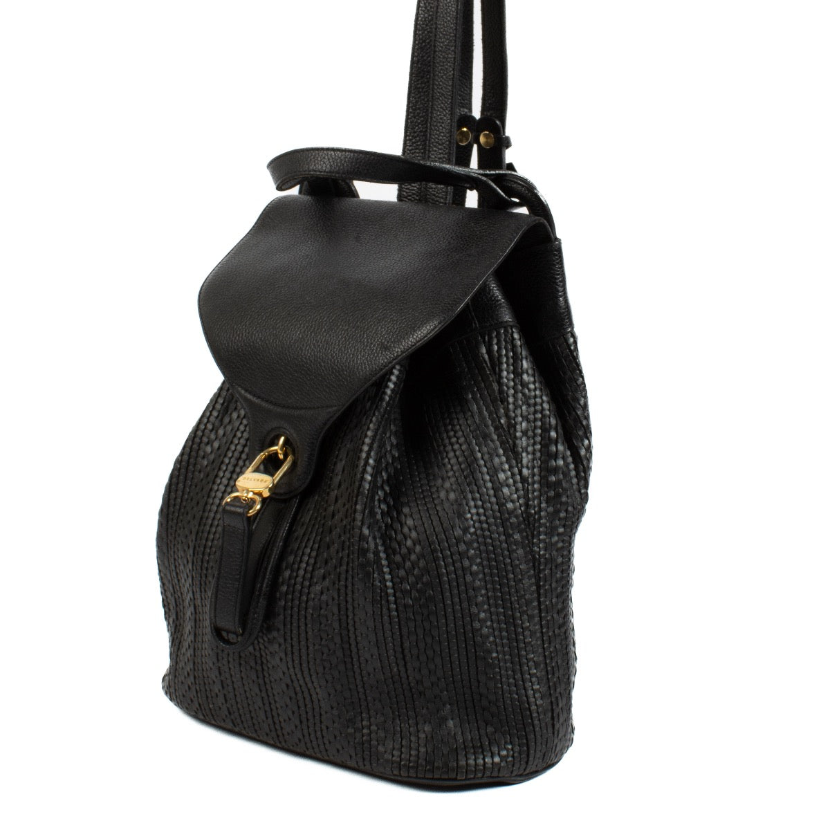 shop 100% authentic second hand Delvaux Black Toile De Cuir Rose Backpack on Labellov.com