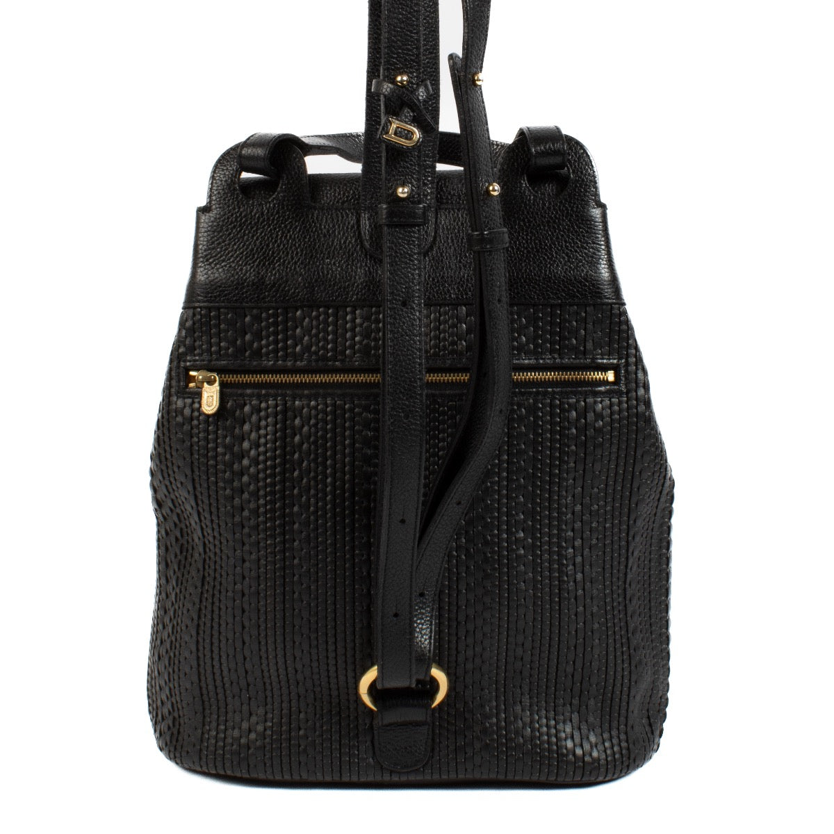 shop 100% authentic second hand Delvaux Black Toile De Cuir Rose Backpack on Labellov.com
