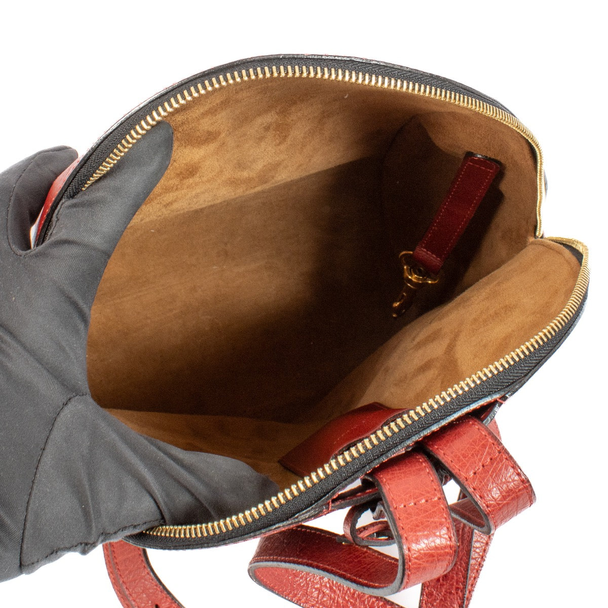 shop 100% authentic second hand Delvaux Red Ostrich Ametie Backpack on Labellov.com