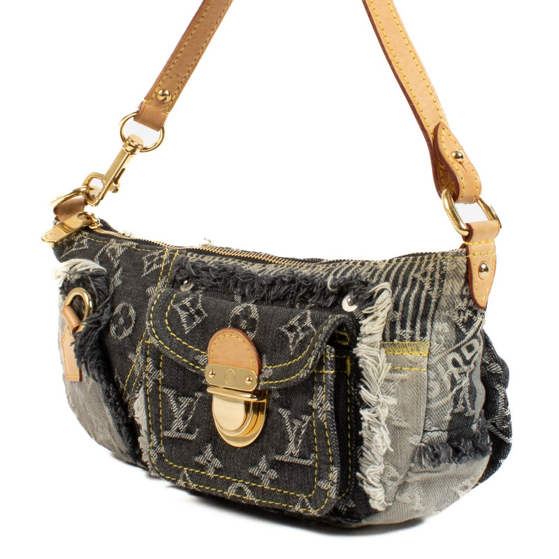 shop 100% authentic second hand Louis Vuitton Monogram Denim Patchwork Pouchy Bag on Labellov.com