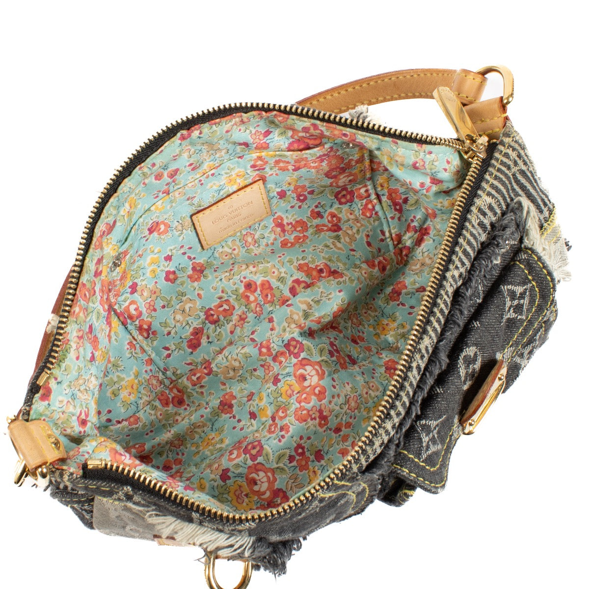 shop 100% authentic second hand Louis Vuitton Monogram Denim Patchwork Pouchy Bag on Labellov.com