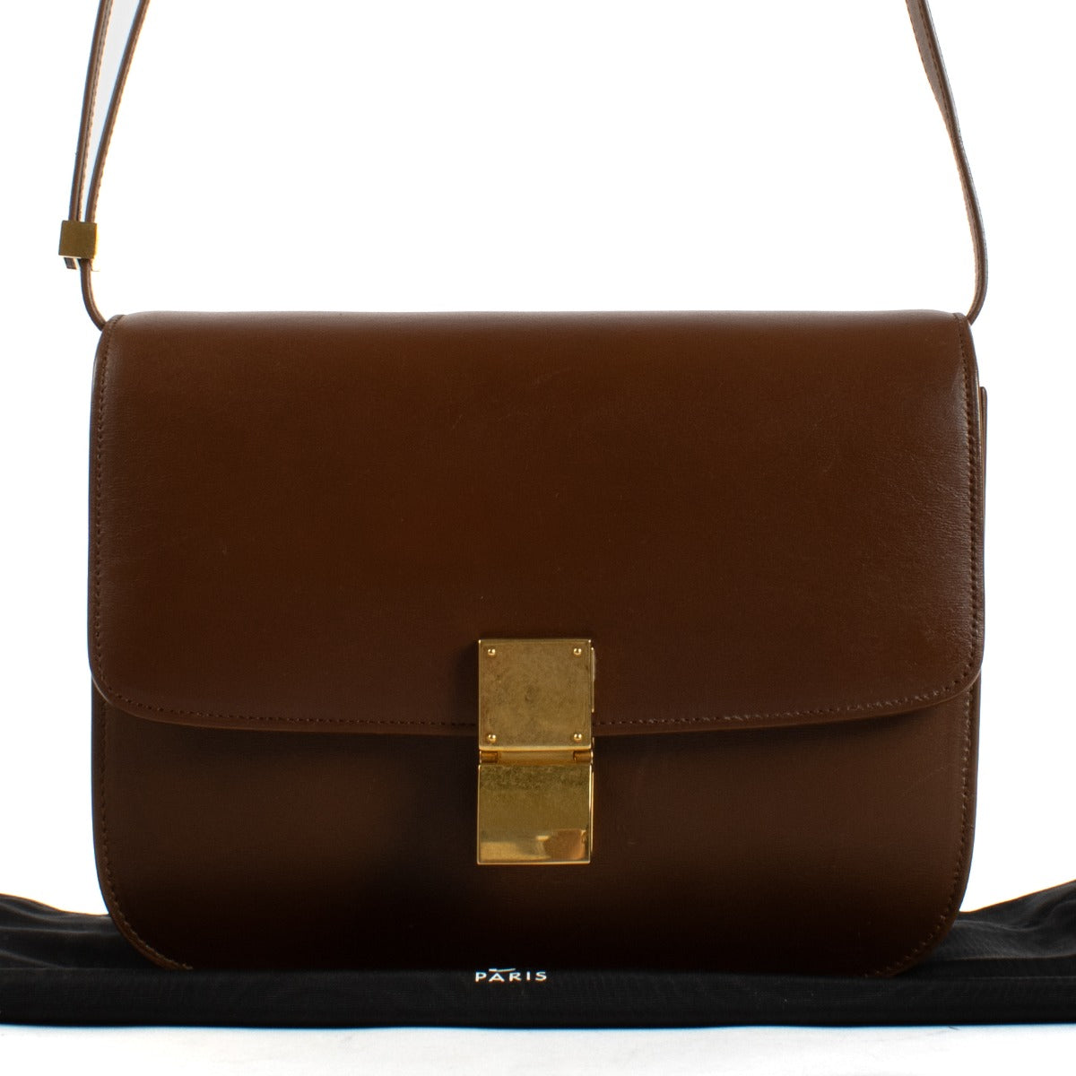 Celine Brown Smooth Leather Medium Classic Box Bag