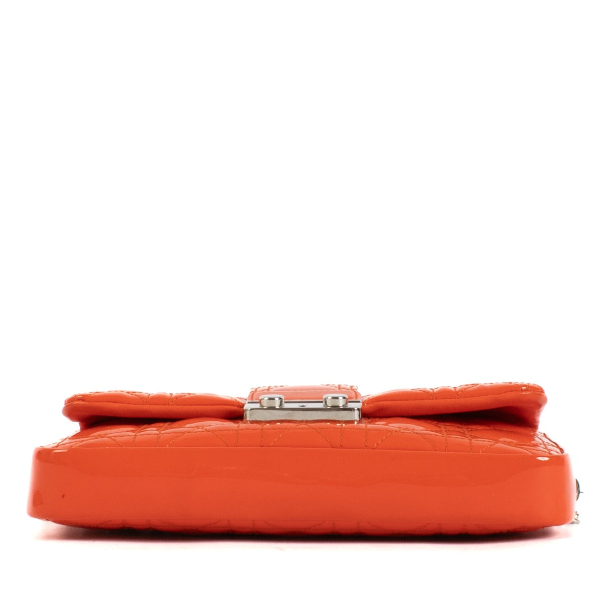 Christian Dior Orange Patent Leather New Lock Pouch