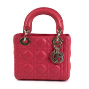 Christian Dior Framboise Lambskin Cannage Mini Lady Dior Bag
