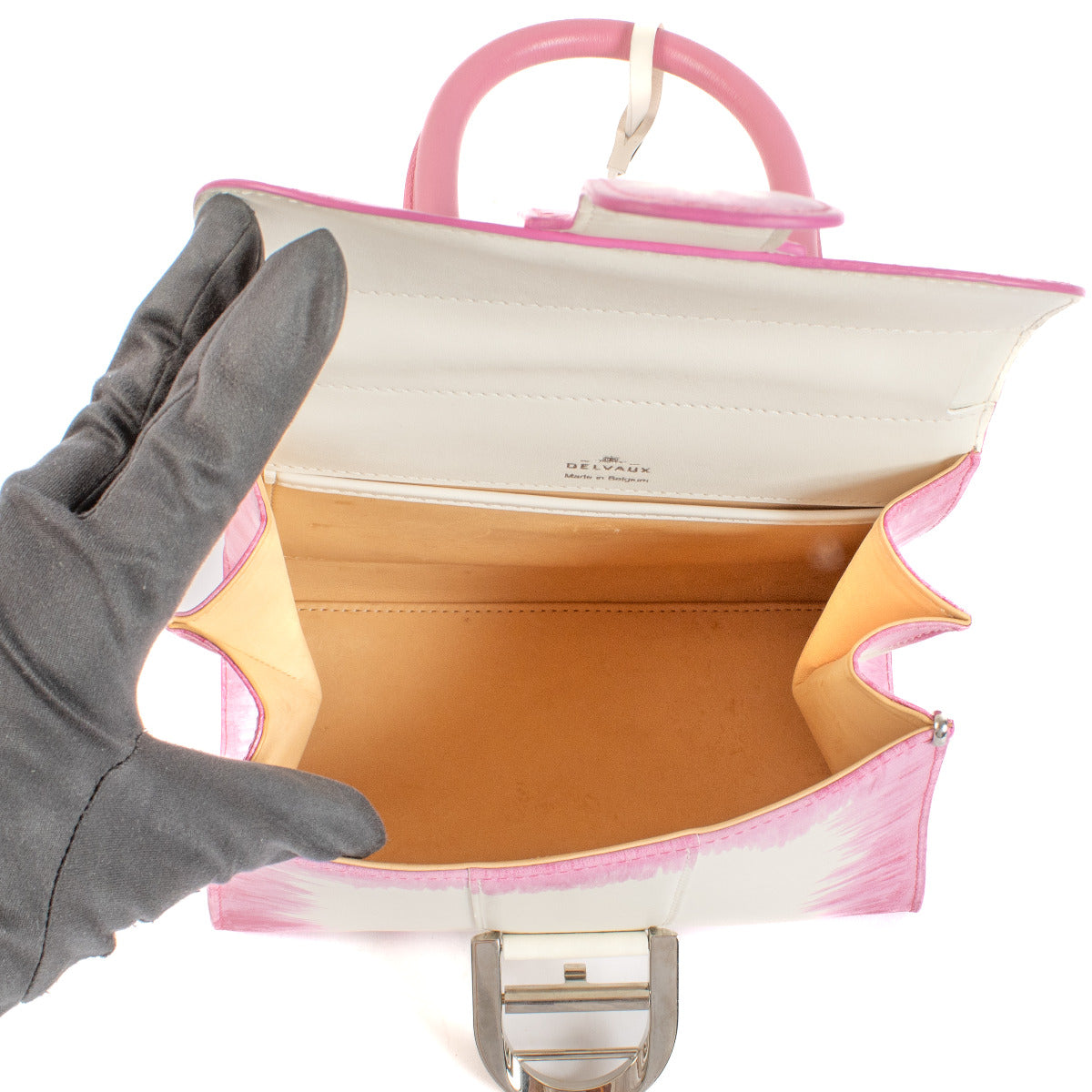 Delvaux Flamingo Cuir Oeillet Brillant Mini Bag