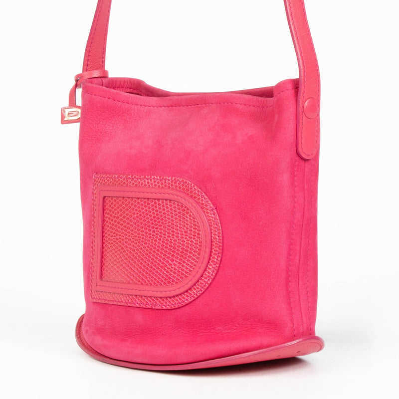 Shop this authentic Delvaux Rose Indien Lizard/Santiag Pin Mini Bag pre-loved on Labellov.com