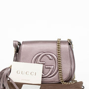 Shop this authentic Gucci Metallic Purple Soho Crossbody Bag pre-loved on Labellov.com