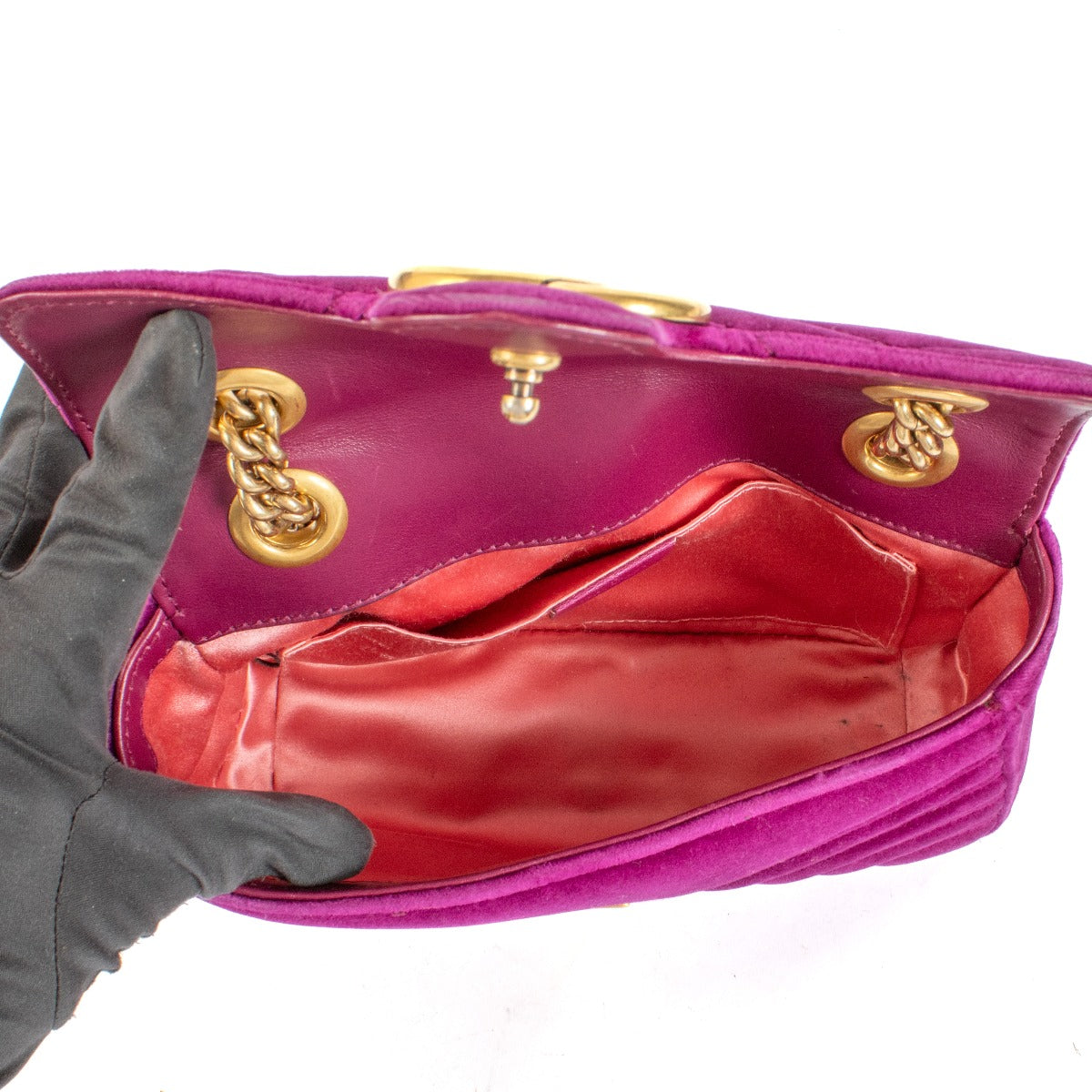 Gucci Purple Velvet Mini GG Marmont Bag