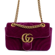 Gucci Purple Velvet GG Marmont Bag