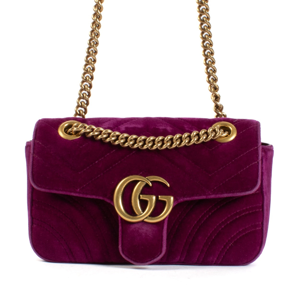 Gucci Purple Velvet GG Marmont Bag