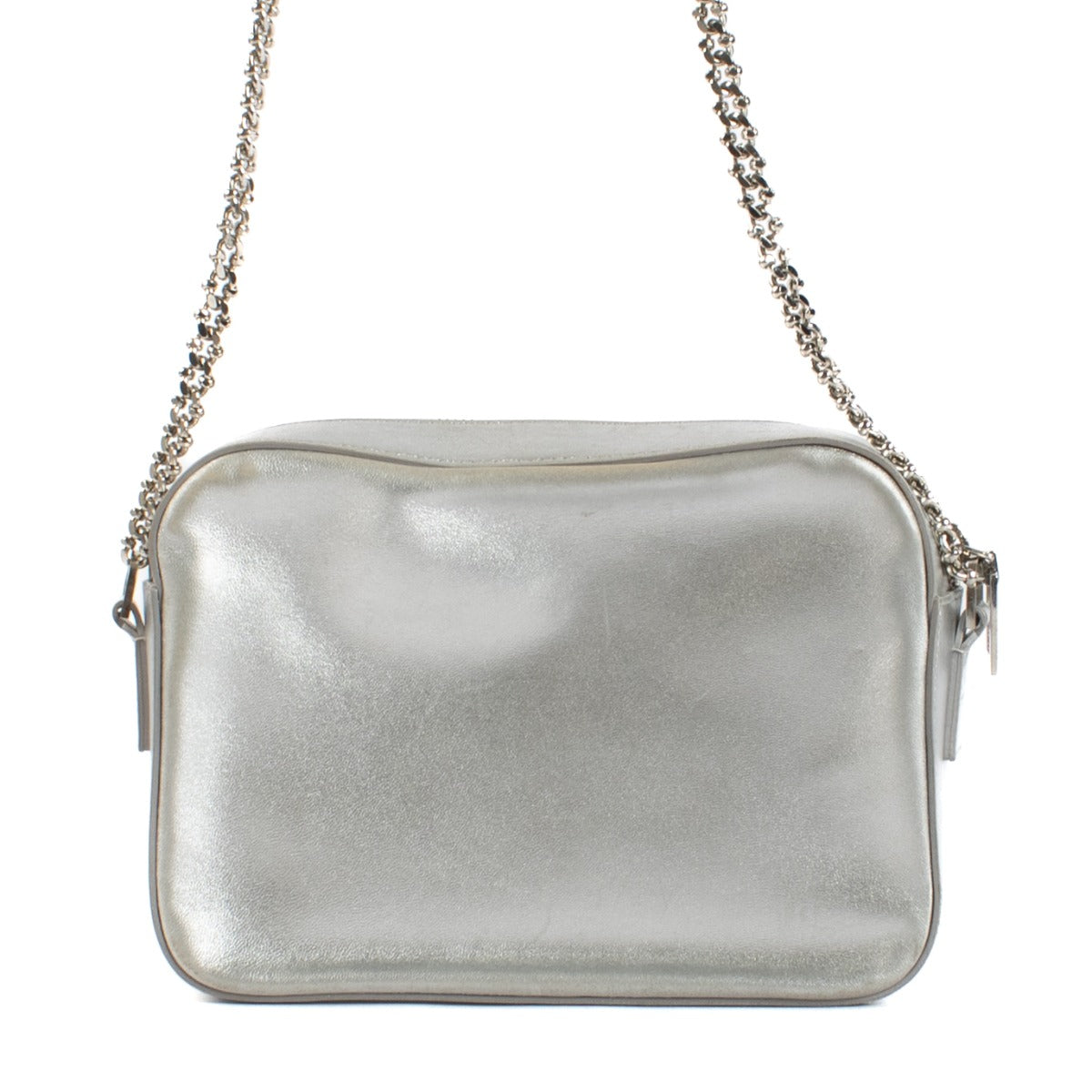 Sac appareil photo Roger Vivier en cuir argenté à boucle en cristal