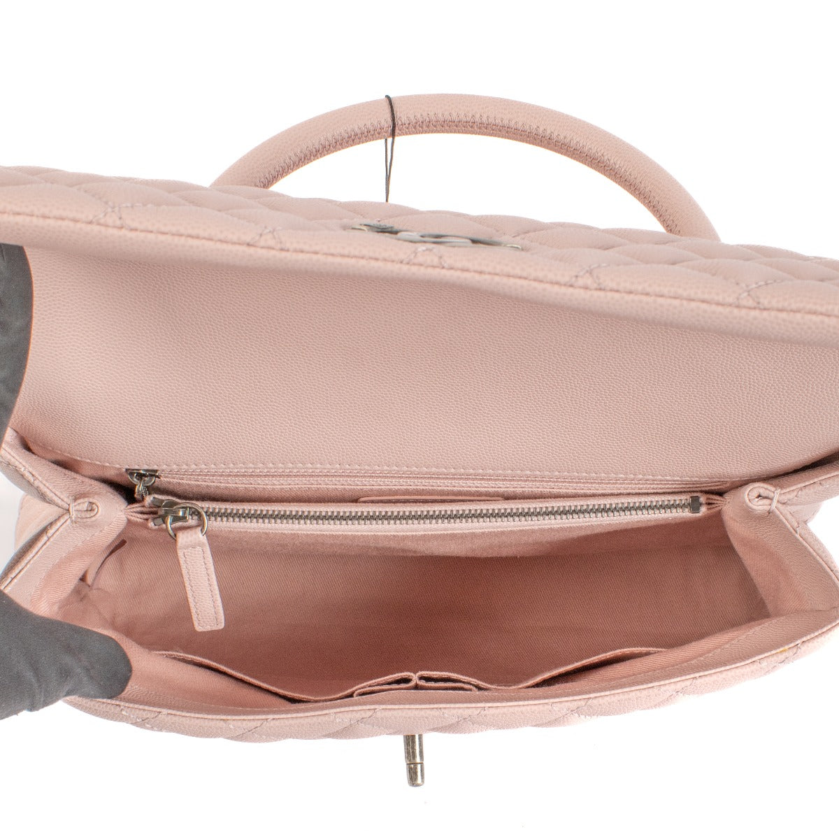 Chanel 17C Dusty Pink Caviar Maxi Coco Handle Tas