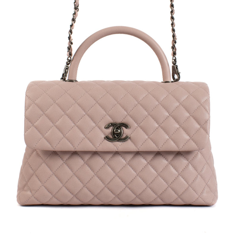 Chanel Pink Caviar Maxi Coco Handle Bag