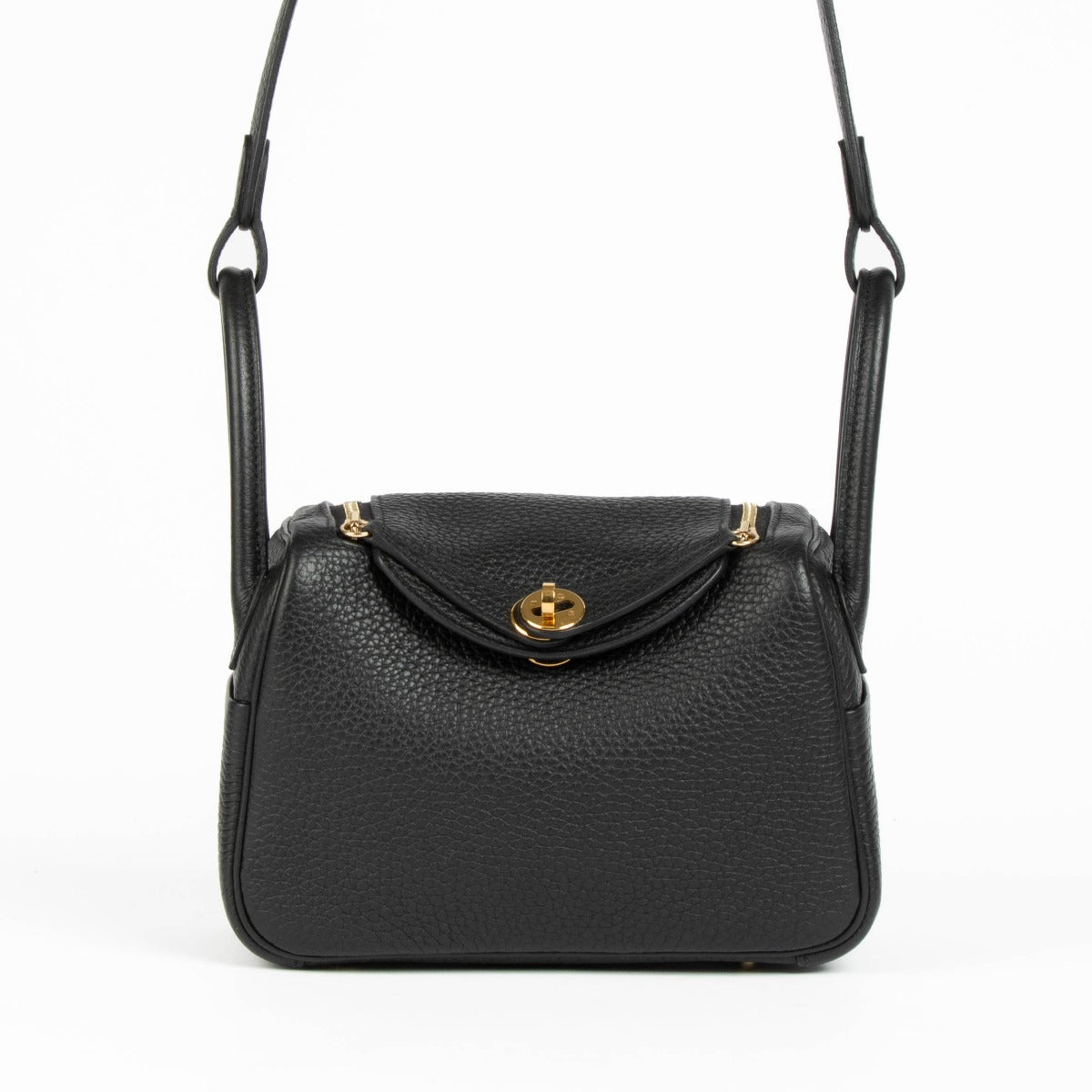 Hermès Lindy Mini I Zwarte Clemence GHW Tas