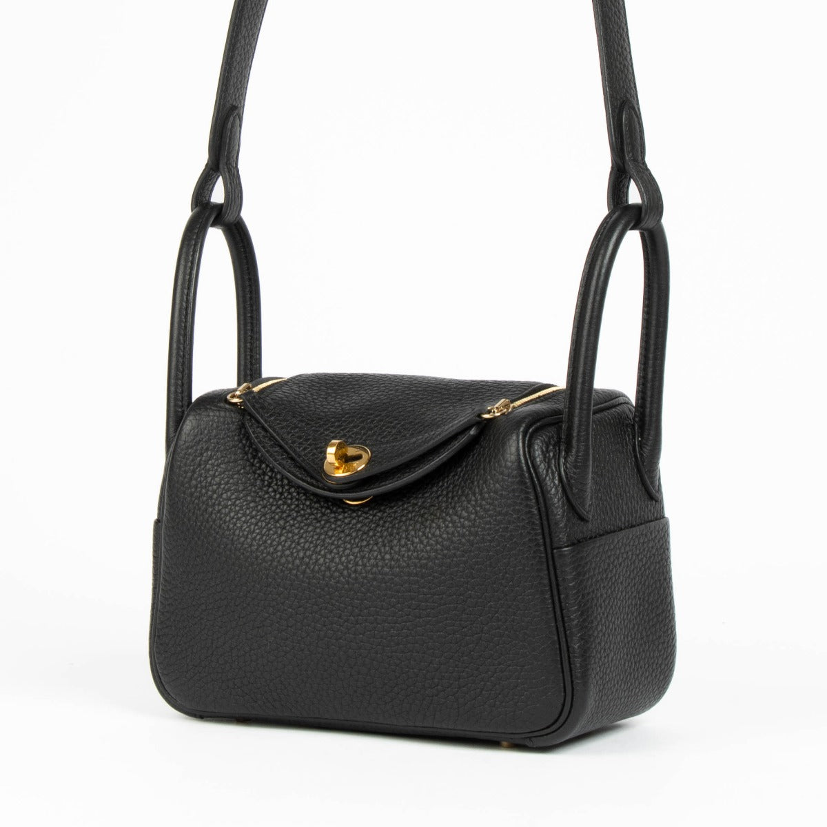 Hermès Lindy Mini I Zwarte Clemence GHW Tas