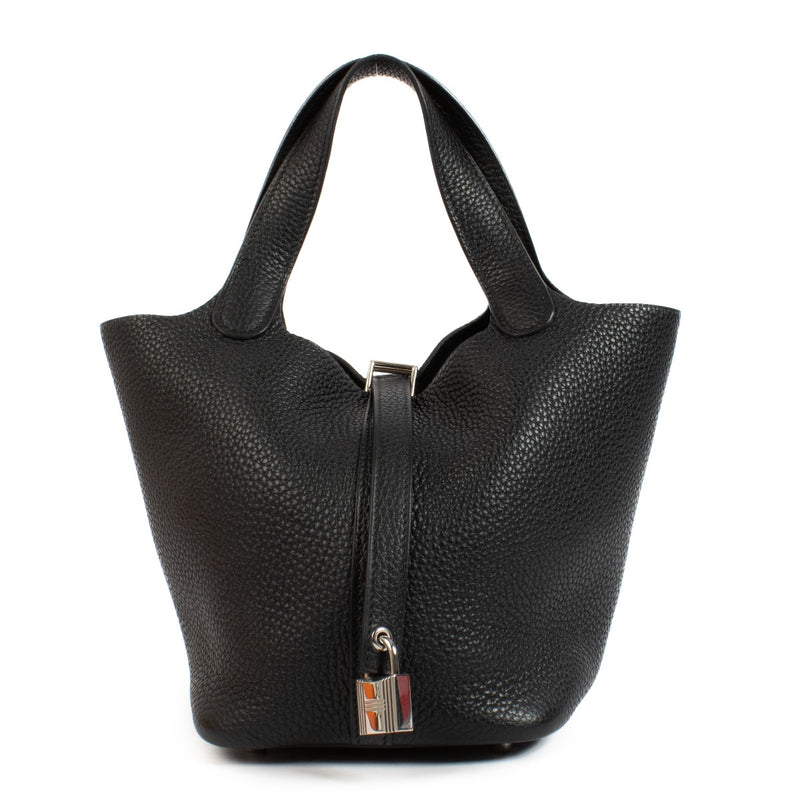buy 100% authentic pre loved Hermes Picotin Lock 18 Black Clemence PHW on Labellov.com