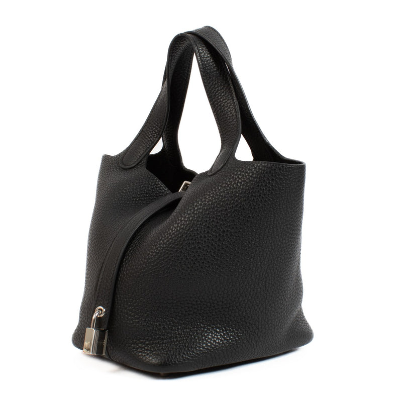 buy 100% authentic pre loved Hermes Picotin Lock 18 Black Clemence PHW on Labellov.com
