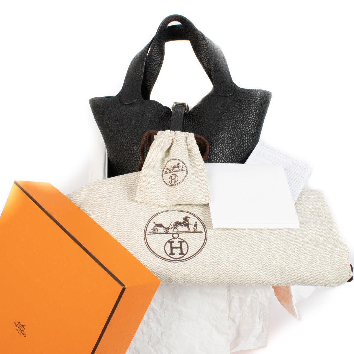 buy 100% authentic pre loved Hermes Picotin Lock 18 Black Clemence PHW on Labellov.com