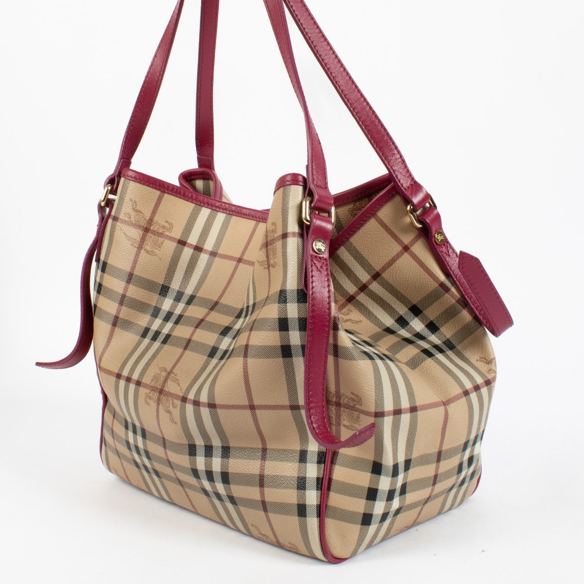shop 100% authentic second hand Burberry Beige Check Top Handle Bag on Labellov.com