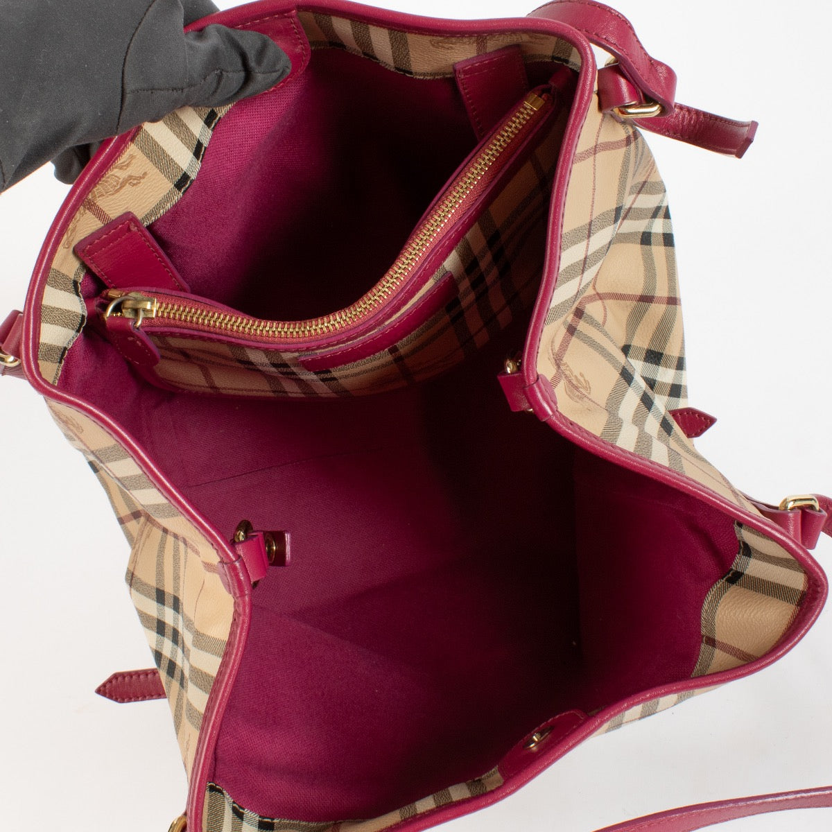 shop 100% authentic second hand Burberry Beige Check Top Handle Bag on Labellov.com