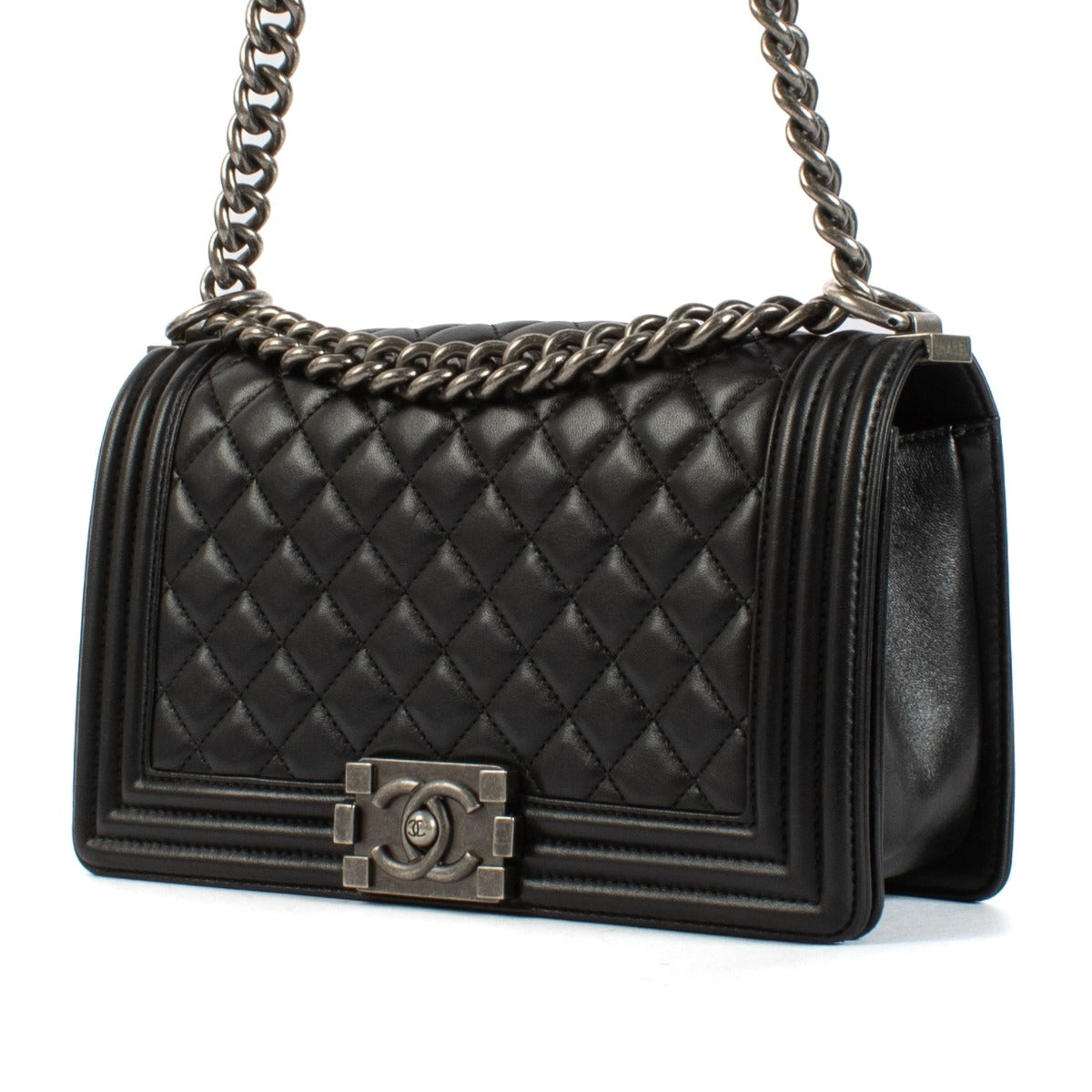 Chanel Medium Boy Bag van zwart kalfsleer