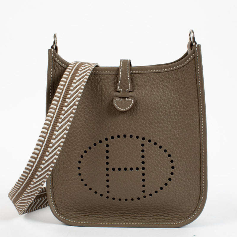 shop 100% authentic second hand Hermès Evelyne 16 Etoupe Clemence Sangle PHW on Labellov.com