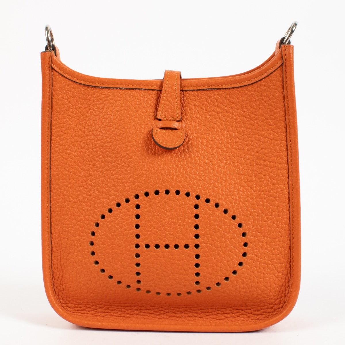 shop 100% authentic second hand Hermès Evelyne 16 Orange Clemence PHW on Labellov.com