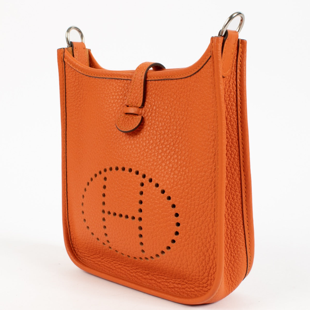 shop 100% authentic second hand Hermès Evelyne 16 Orange Clemence PHW on Labellov.com