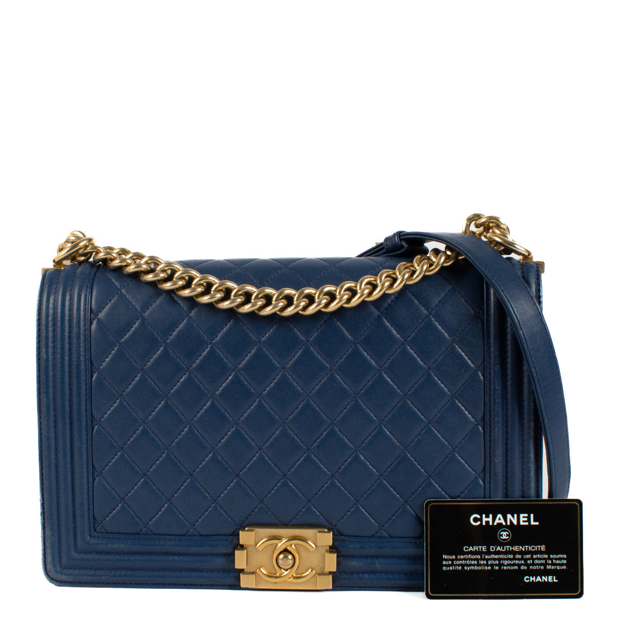 Chanel Cobalt Blue Boy Large Crossbody Bag