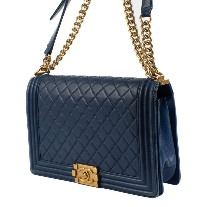 Chanel Cobalt Blue Boy Large Crossbody Bag