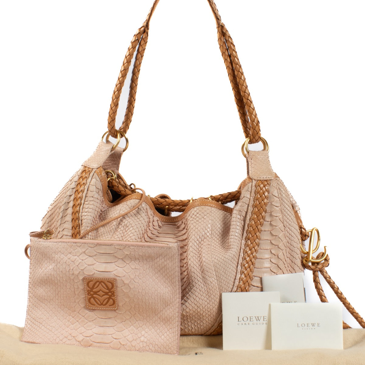 shop 100% authentic second hand Loewe Pink Python Hobo Bag on Labellov.com