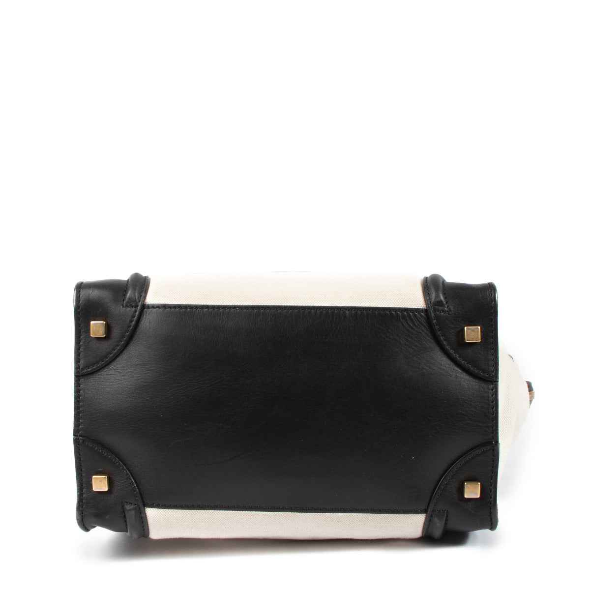 Sac Céline Mini Luggage en Toile et Cuir à Poignée Supérieure